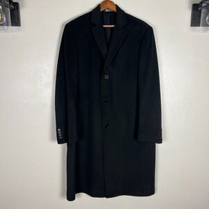 Cardinal Of Canada Overcoat Men 42R Black Wool Cashmere Preppy Business Academia